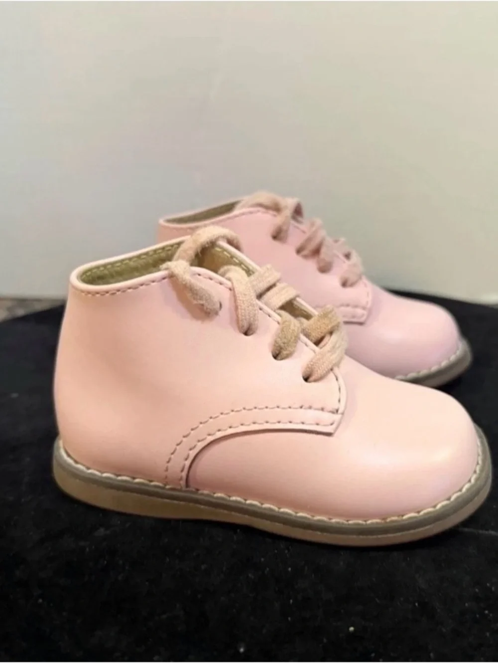 FootMates Toddler Girls Pink Lace-Up Ankle Boots Size 3 Soft Sole First Walker